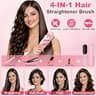 ZDXBO High-Capacity Cordless Hair Straightening Brush with 9,000mAh Battery
