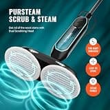 Pursteam ScrubMaster Motorized Steam Mop with Dual Rotating Power Pads