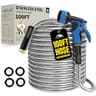 Lefree 100ft Heavy-Duty Metal Garden Hose with Rubber Protection Sleeve