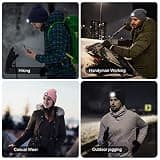 YunTuo Rechargeable 4-LED Winter Knit Beanie Cap with USB Flashlight