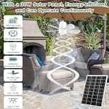 Gliztech 20-Inch Solar Ceiling Fan Light with 30W Solar Panel and 20000mAh Battery