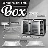 Gourmia French Door Air Fryer Toaster Oven, 6-Slice Capacity & 17 Presets