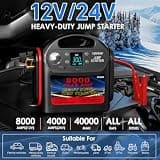 High-Capacity 8000A 12V/24V Jump Starter for Large Gas and Diesel Commercial RVs