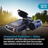 Escort MAX 360c Radar Detector & M2 Smart 1080p Dash Cam with OBDII Hardwire Kit
