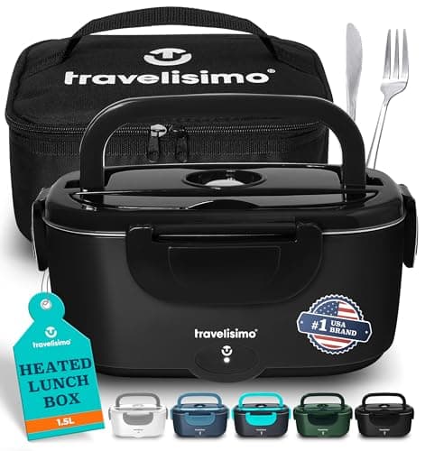 TRAVELISIMO 1.5L Electric Lunch Box 100W Multi-Voltage Portable Food Warmer