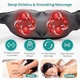 Nekteck Shiatsu Neck Massager with Heat, 3D Kneading Deep Tissue Relief