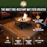 Fireside Outdoor Ember Mat 67x60-Inch Portable Deck Protector for Fire Pits