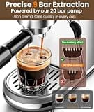 Atatix 20-Bar Espresso Machine with Fast Heating and Adjustable Milk Frother
