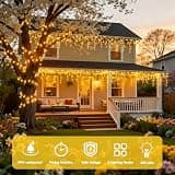 JMEXSUSS 38.8-Foot 400-LED Warm White Icicle Lights with 100% Copper Wiring
