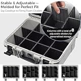 XL Waterproof Hard Shell Graded Sports Card Organizer Case with 8 Dividers