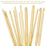 23-Piece Mixed Bamboo Cabled & Aluminum Fixed Tunisian Hooks Combo Kit