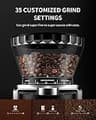 KIDISLE Electric Conical Burr Coffee Grinder featuring 35 Grind Settings