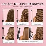 Ufree 5-in-1 Interchangeable Ceramic Curling Wand and Flat Iron Stylers