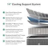 Novilla 14-Inch Cooling Gel-Infused Hybrid Mattress with Zoned Support, King
