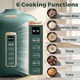 CHACEEF 2-Cup Uncooked Mini Rice Cooker with Smart Control and 24-Hour Timer