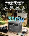 Portable Power Station 350W Pure Sine Wave, 230.4Wh LiFePO4 Battery Pack Generator
