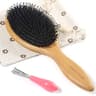 BESTOOL Natural Bamboo Cushion Paddle Hairbrush with Boar Bristles Blends