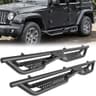 JOYTUTUS Dual-Tier Side Steps with Wrinkle Finish for Wrangler JK 4-Door