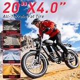 VEXXOR 20-Inch All-Terrain Fat Tire Electric Bike, 1000W Peak, 48V 15Ah