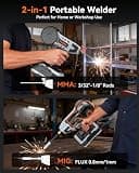 PLOWIC 2-in-1 Portable Handheld Gasless Flux Core MIG and Stick Welder