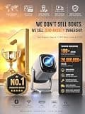 XuanPad Silver Smart Mini Projector, TOF Real-Time Auto Focus, Netflix App