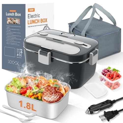 DUPASU 100W Electric Lunch Box Food Warmer with 1.8L Stainless Steel Container