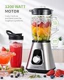 GDOR 1200W High-Speed Smoothie Blender with 52-Ounce Glass Jar & Travel Cup