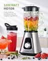 GDOR 1200W High-Speed Smoothie Blender with 52-Ounce Glass Jar & Travel Cup