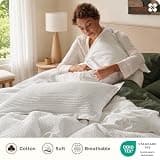 Bedsure Cotton Waffle Weave Oversized King Duvet Cover Set, 120" x 98"