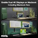 Plugable UD-6950PDH USB-C Dual 4K Monitor Docking Station for MacBook Pro