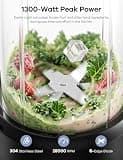 Ganiza Smoothie Blender Max 1300W Personal Blender with Dual 37-Ounce Travel Cups