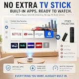AuKing TOF 1080p Smart Projector with Real-Time Auto Focus and Whale OS