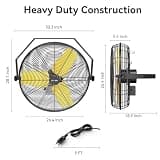 CCGIRU 24-Inch Heavy-Duty Industrial Wall Mount Fan, 9200 CFM Sealed Motor