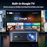 Boldever 3000 ANSI Lumens Google TV Smart Projector with 20W Speakers