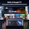Boldever 3000 ANSI Lumens Google TV Smart Projector with 20W Speakers