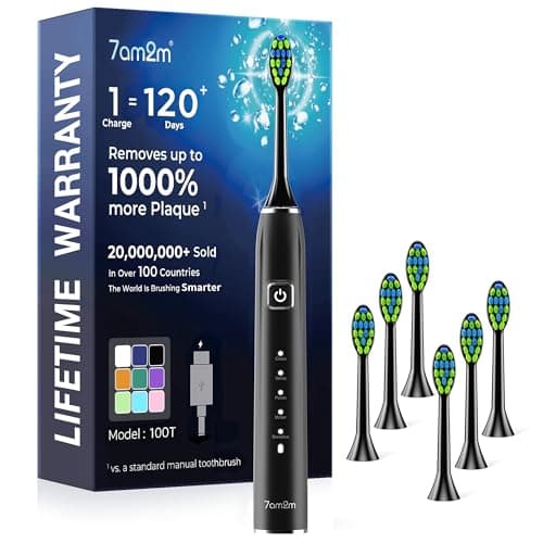 7AM2M Travel Sonic Electric Toothbrush for Adults with Smart 2-Min Timer