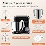 CEBORY 3-in-1 Electric Stand Mixer with 660W Motor & 10 Speeds, 6.5-Quart