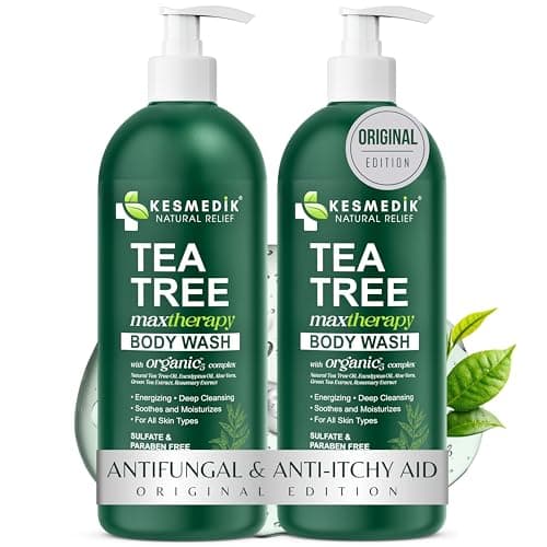 KESMEDIK MaxTherapy Tea Tree Oil Body Wash for Itchy Skin and Fungal Relief (2-Pack)