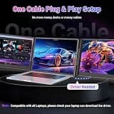 Ultra-Thin 15.6-inch 1080P FHD Triple Portable Monitor Extender with One-Cable Setup