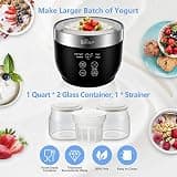 Bear Greek Yogurt Maker Machine with 100-Mesh Strainer and Glass Jars