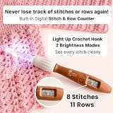 LineaCraft Wood-Style Counting Crochet Hook Set with 18 Interchangeable Hook Sizes