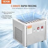 VEVOR 220W Commercial Ice Roll Maker Machine with 9.4x11 Square Pan and Defrost