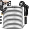 Tuzoc 100ft Heavy-Duty Metal Garden Hose with 304 Stainless Steel Armor