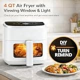 Simple Deluxe 8-in-1 Digital 4-Quart Air Fryer with Visible Cooking Window