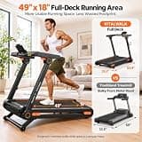 Vitalwalk Foldable Auto Incline Compact Treadmill for Running, 350 lbs Limit
