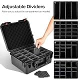 LOTOCASE Extra Large Waterproof Graded Card Storage Box with 16 Dividers