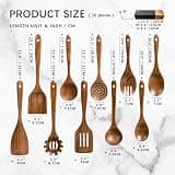 Hefild 10-Piece Acacia Wood Cooking Spoons and Spatulas Starter Set