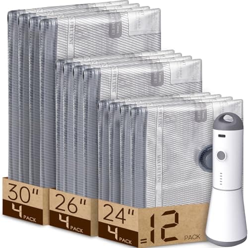 Vacbird 12-Pack Carry-On Travel Vacuum Seal Space Saver Bags with Air Pump