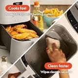 Bella 4-Quart Slim Space-Saving Air Fryer with Ceramic Nonstick Coating