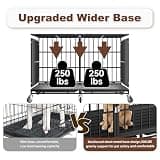Snuowu 48-Inch Heavy Duty Folding Metal Dog Crate with Smart Locking Wheels
